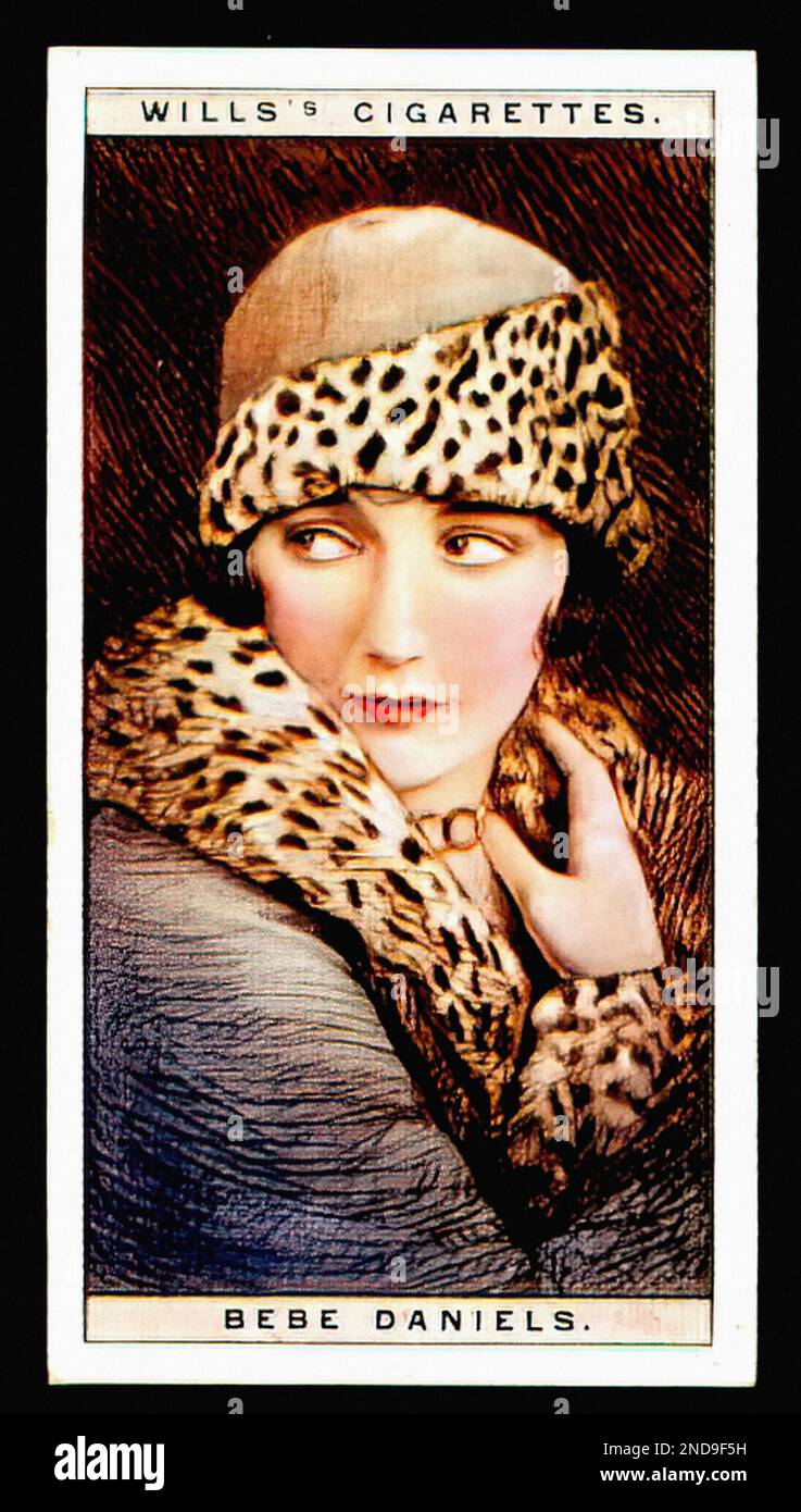 Portrait of Bebe Daniels - Vintage Cigarette Card Stock Photo