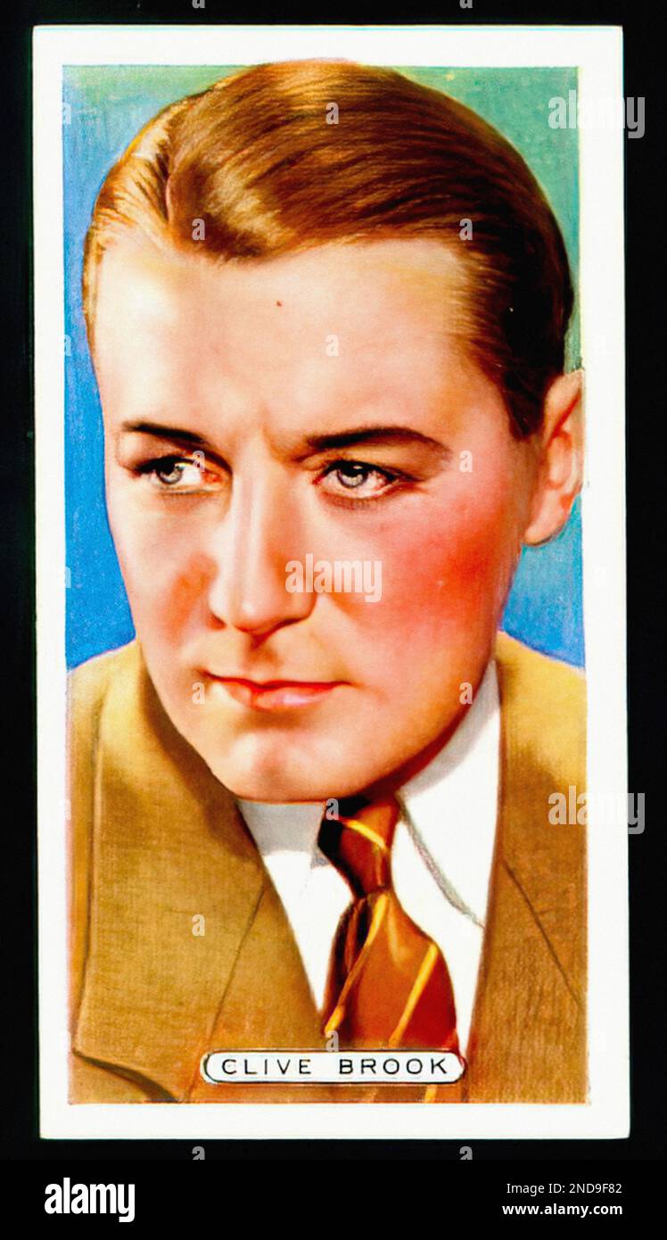 Portrait of Clive Brook - Vintage Cigarette Card Stock Photo