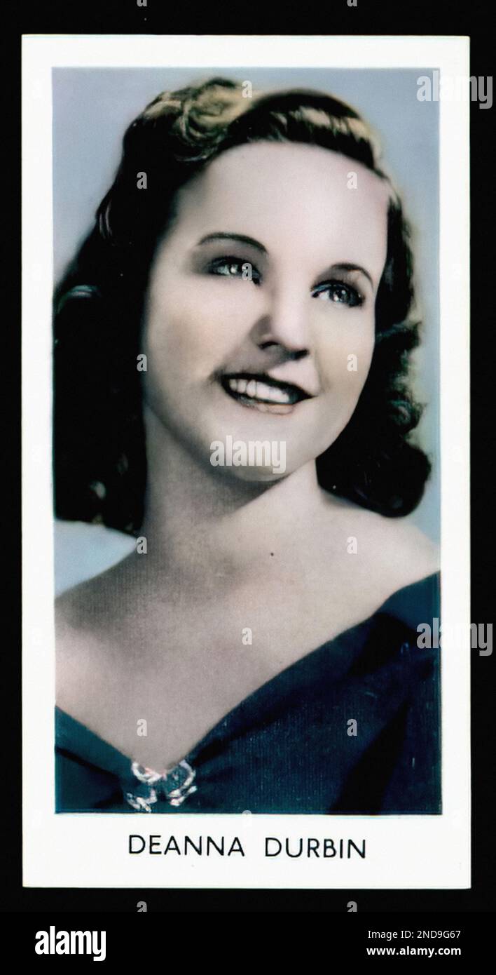 Portrait of Deanna Durbin  - Vintage Cigarette Card Stock Photo