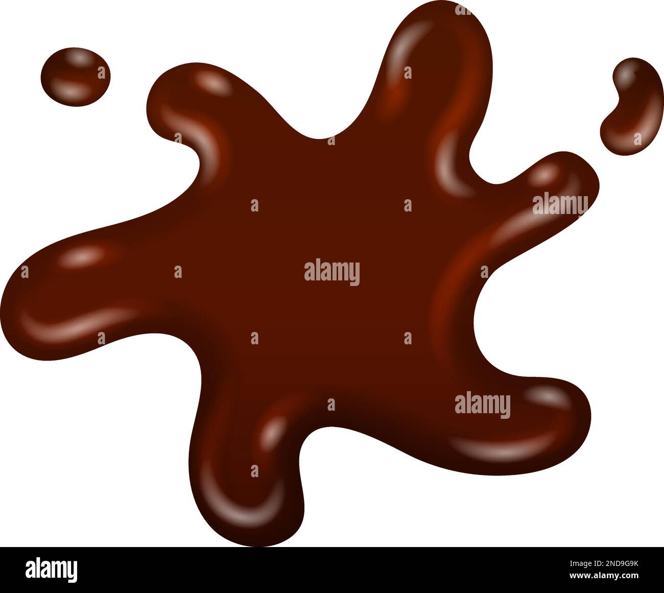 Brown liquid spot. Chocolate sweet sticky stain Stock Vector