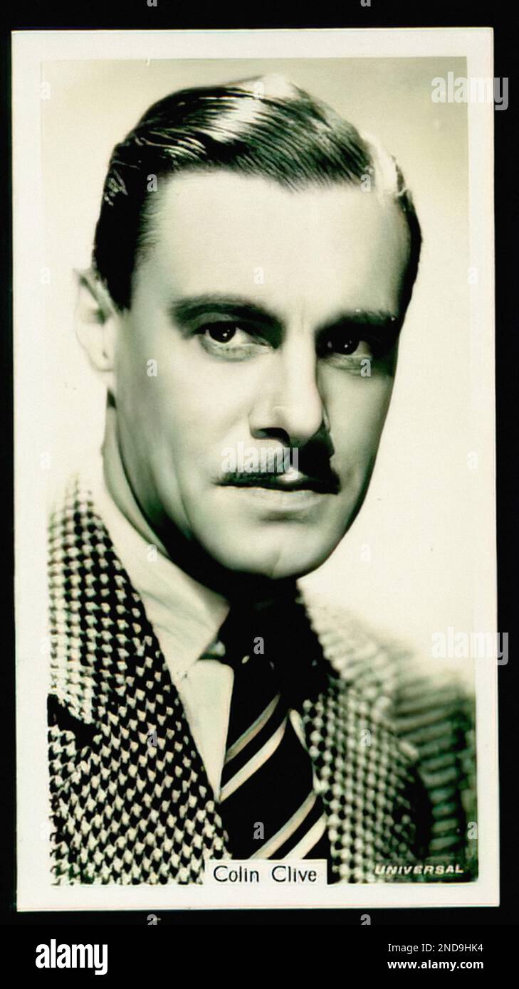 Portrait of Colin Clive - Vintage Cigarette Card Stock Photo