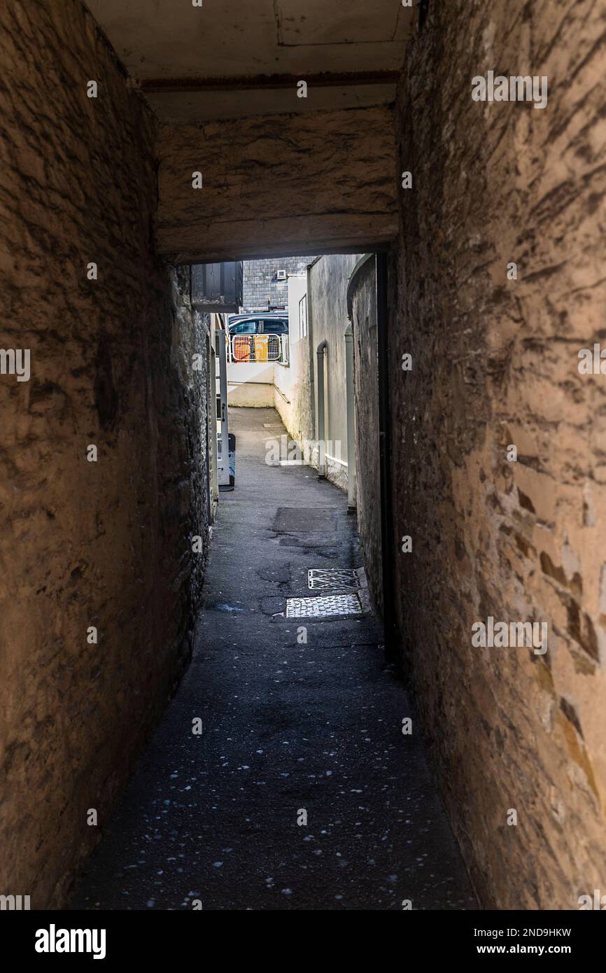 An historic alleyway known locally as an ope in Truro City centre in