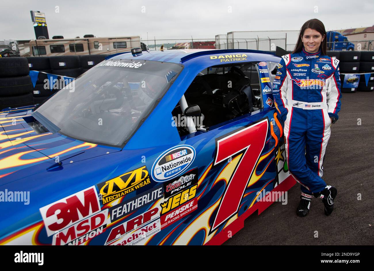 danica-patrick-poses-for-pictures-with-her-new-hot-wheels-nascar