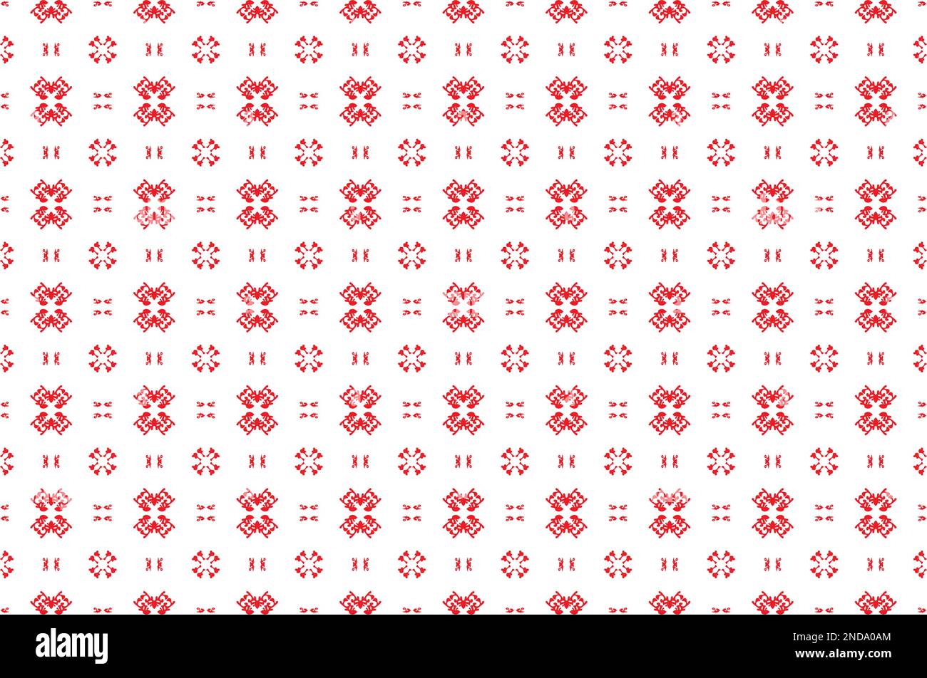 vector seamless pixel ethnic national slavic pattern isolated on white background. traditional ornament of Ukrainian and Belarusian embroidery - vyshy Stock Vector