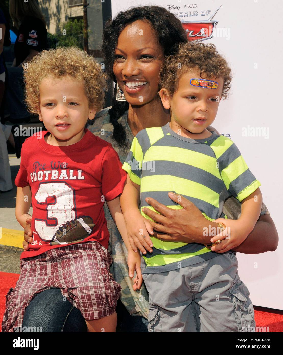 Garcelle Beauvais poses with her sons Jaid, left, and Jax at the launch(01)