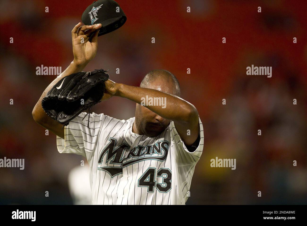 Florida Marlins Pitcher Jose Veras (#43) in the game at Citifield in  Flushing, NY. The Marlins defeated the Mets 7-6. (Credit Image: © Anthony  Gruppuso/Southcreek Global/ZUMApress.com Stock Photo - Alamy