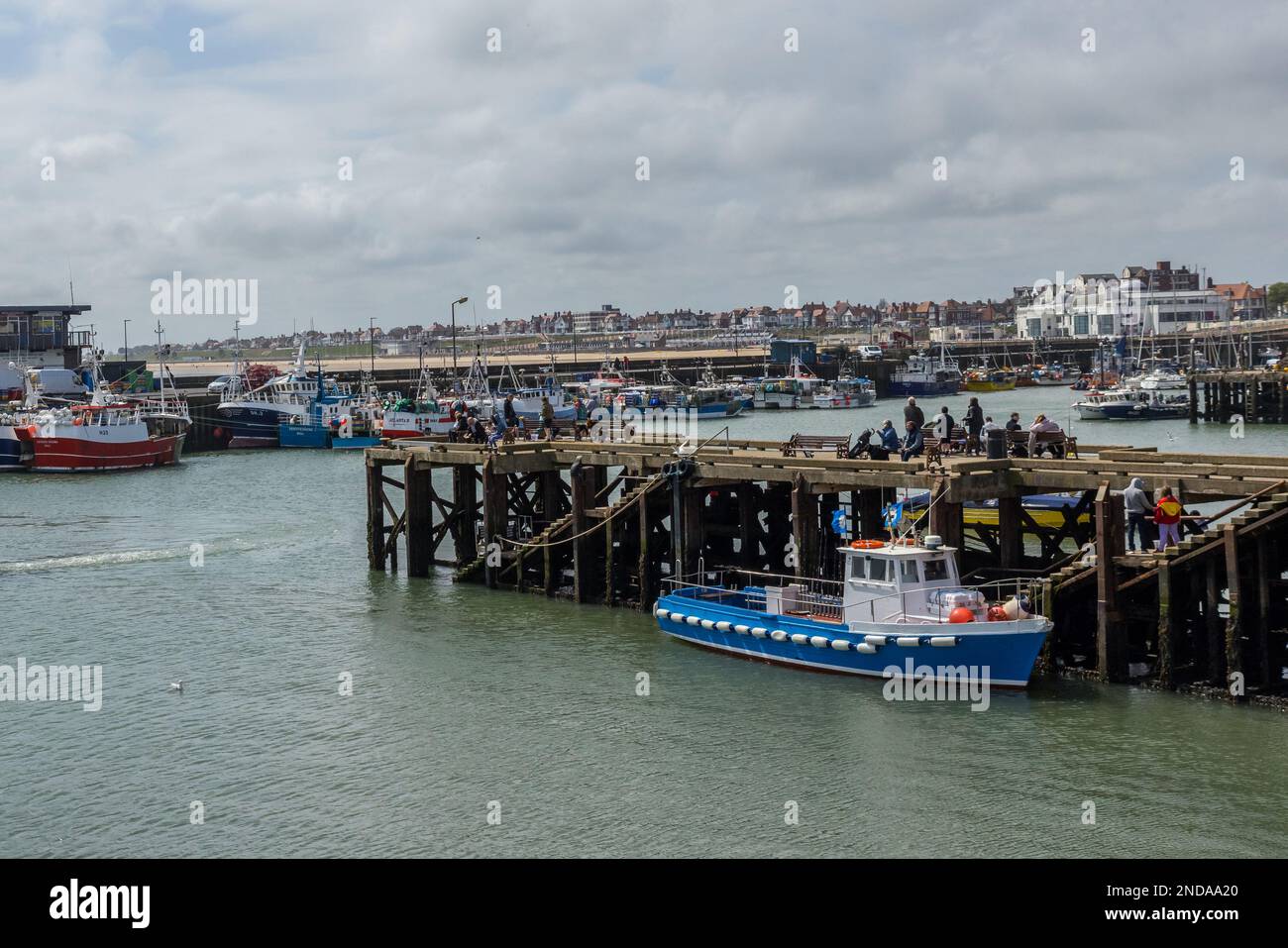 Bridlington is a coastal town on the Coast of the North Sea in the East Riding of Yorkshire, England. Stock Photo