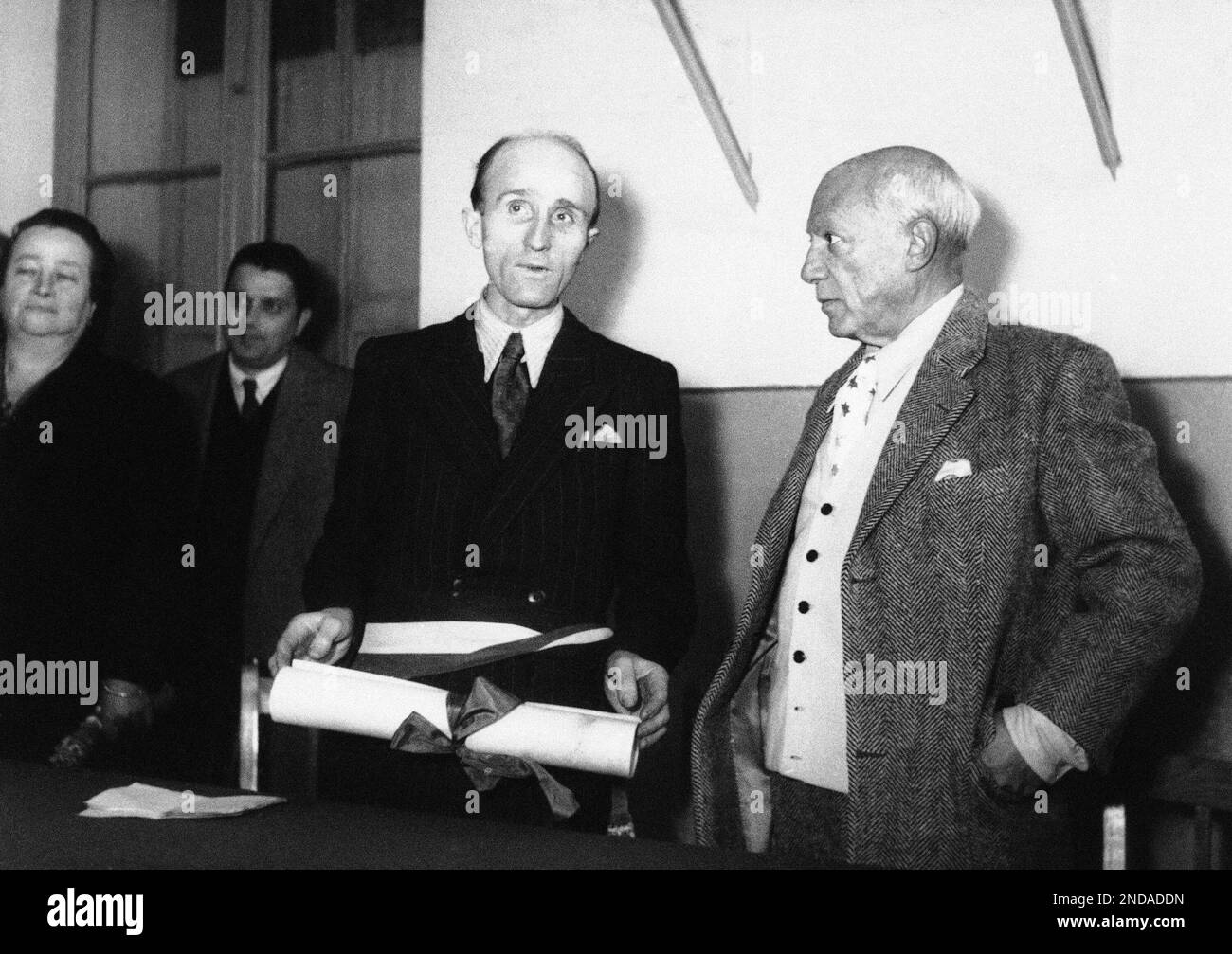 Derigon Paul Derigon, left, Communist Mayor of Vallauris, south France ...