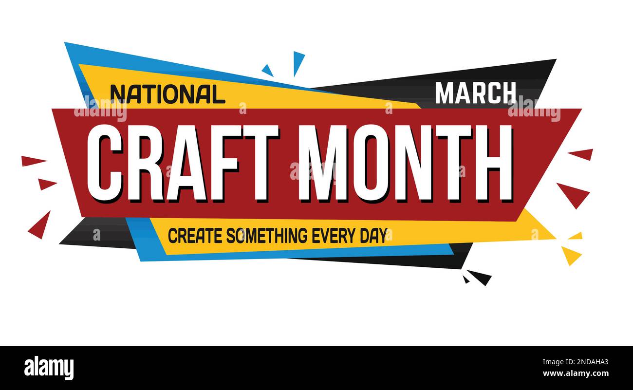 National craft month banner design on white background, vector