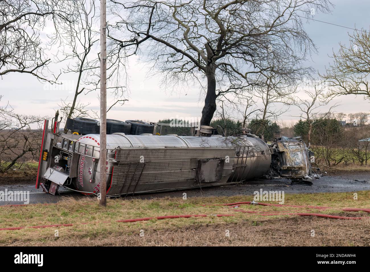 A947, King Edward, Aberdeenshire, UK. 15th Feb, 2023. This is the scene