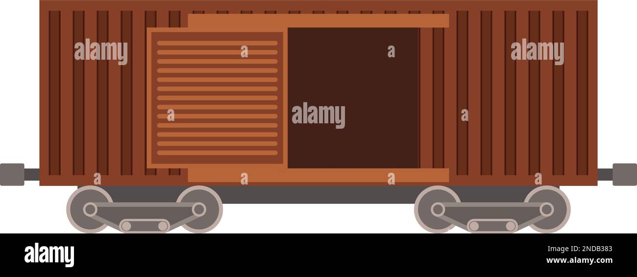 Freight car icon. Cargo train metal railway container Stock Vector