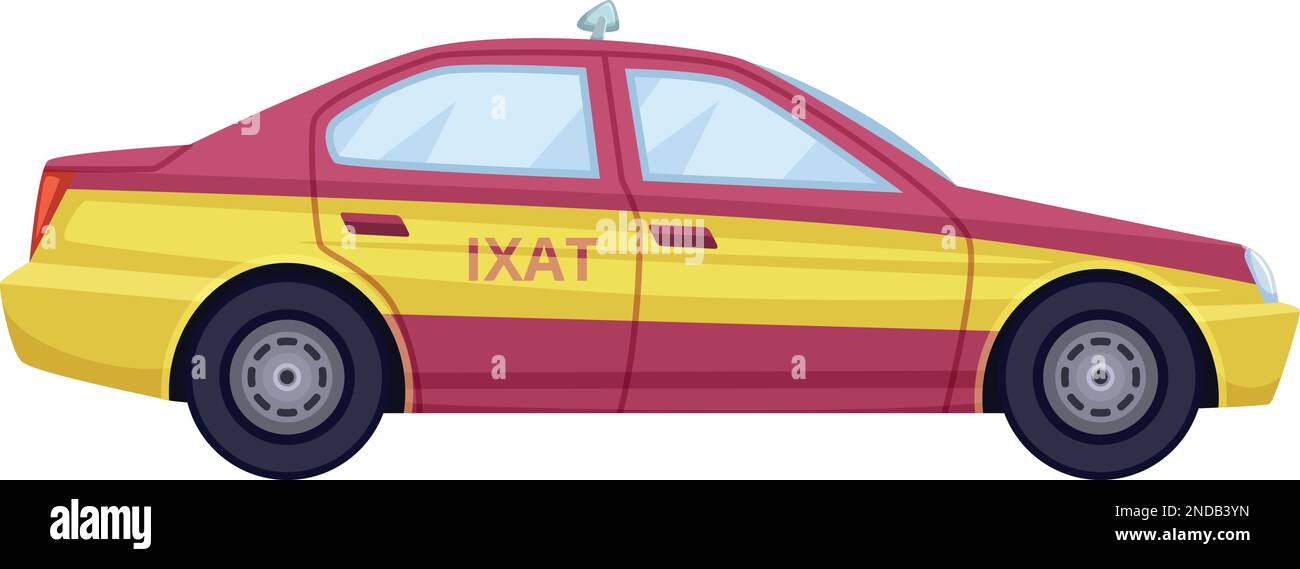 Taxi service car. Cartoon transport side view Stock Vector