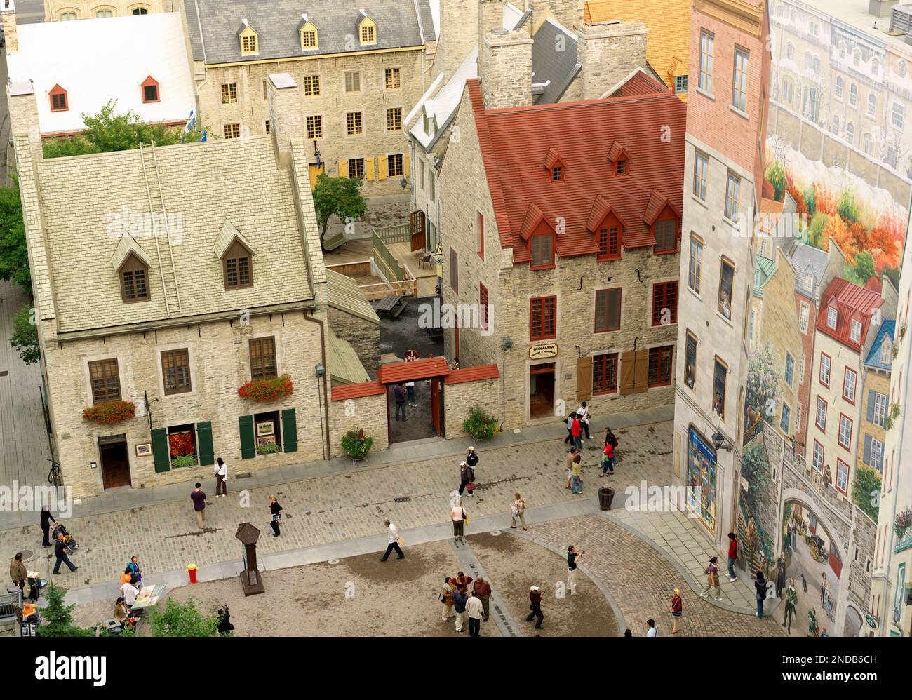 Canada Quebec Quebec City Lower Town The Mural of Quebecers Petit Champlain Quarter Stock Photo
