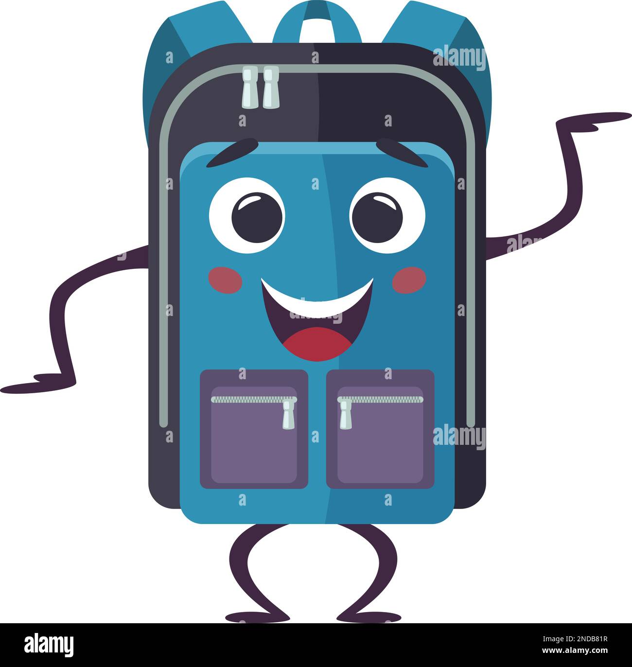 Backpack cartoon character. Funny smiling school bag Stock Vector Image