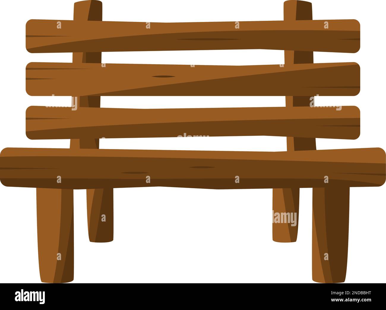 Wooden garden bench. Outdoor seat cartoon icon Stock Vector