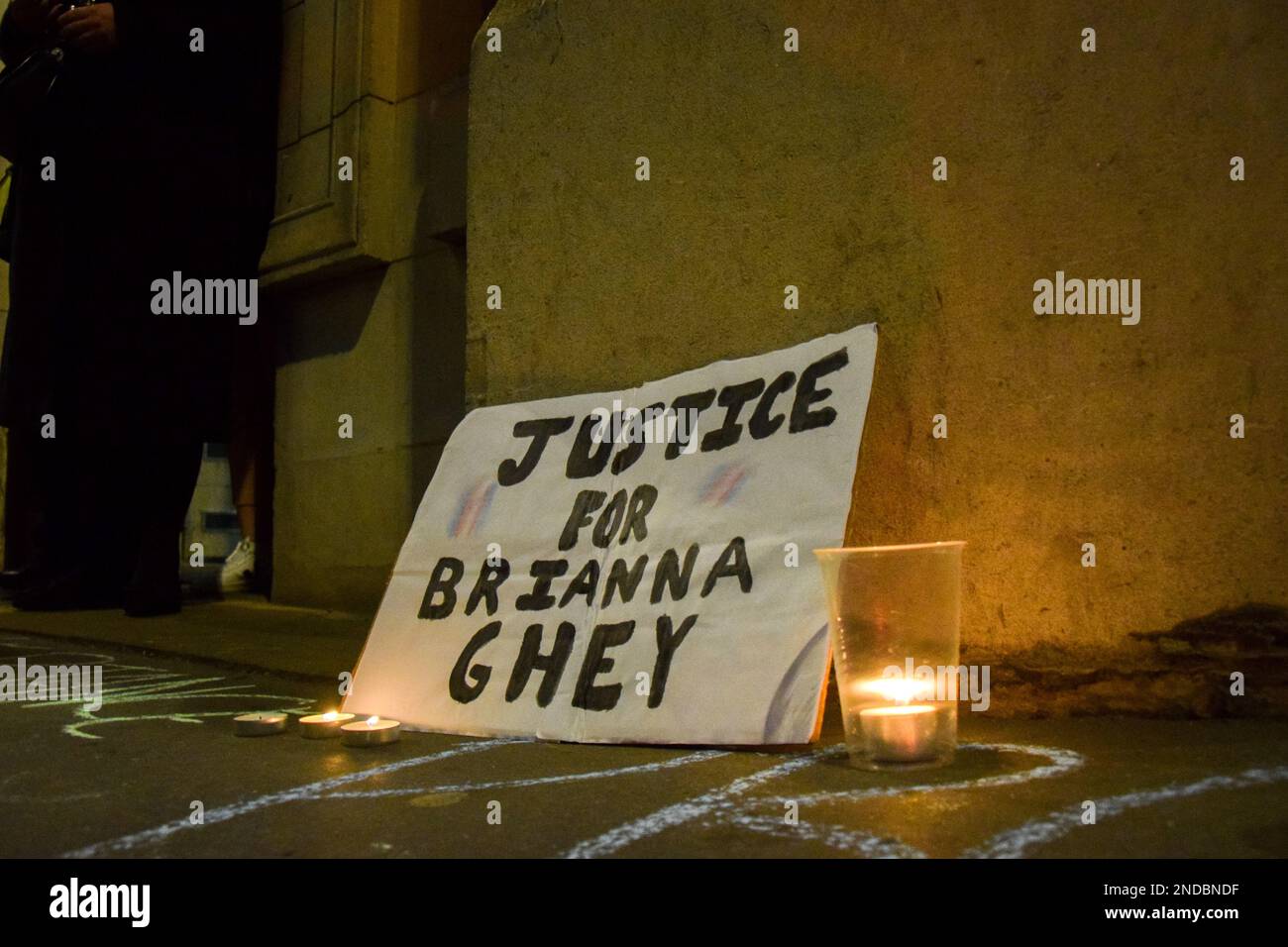 London, UK. 15th February 2023. Vigil for murdered girl Brianna Ghey ...