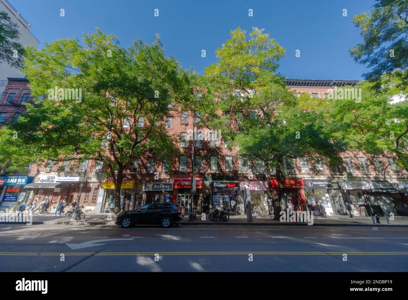 Many stores open along 14th Street in East Village NYC Stock Photo Alamy
