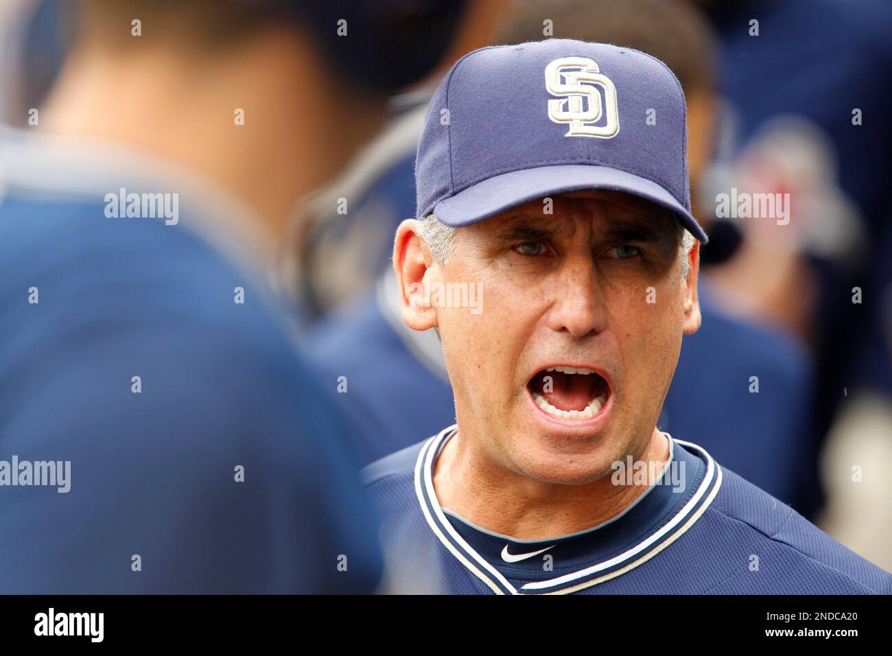 May 11, 2010; San Francisco, CA, USA; San Diego Padres manager Bud Black  (20) during the fifth inning against the San Francisco Giants at AT&T Park. San  Diego defeated San Francisco 3-2 Stock Photo - Alamy