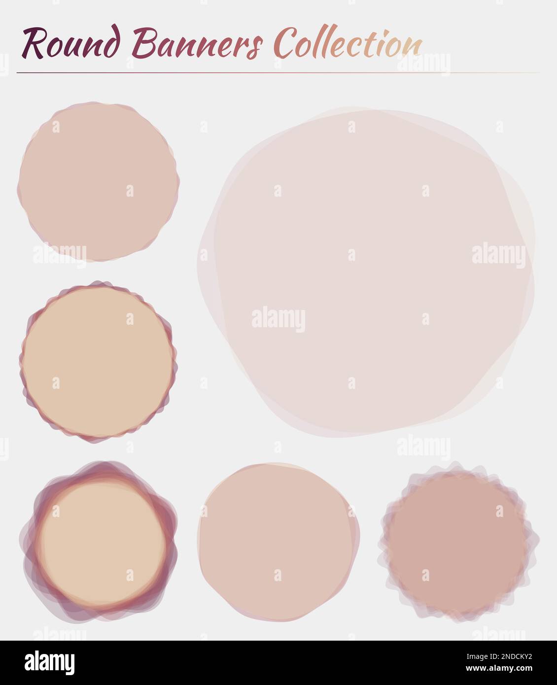 Round banners set. Circular backgrounds in yellow and brown colors ...