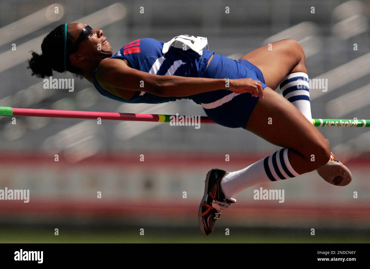 Bermuda's Shianne Smith competes in the high jump of the women's