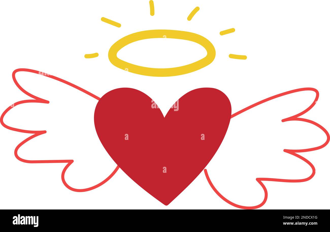 Angel heart with white wings. Holy love symbol Stock Vector Image & Art