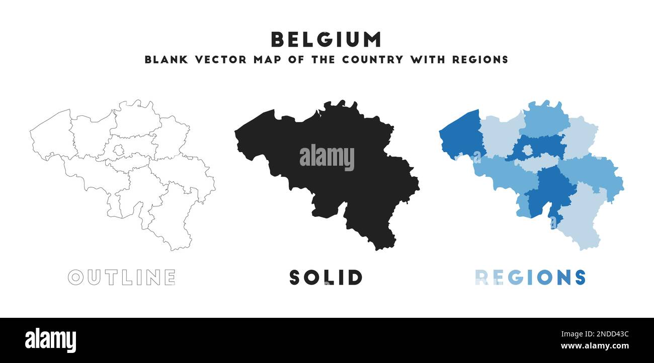 Belgium map. Borders of Belgium for your infographic. Vector country shape. Vector illustration