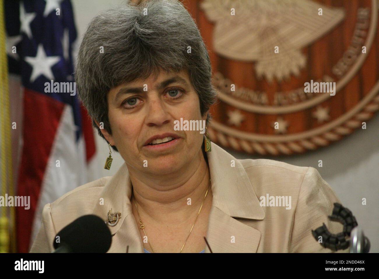 Alaska U.S. Attorney Karen Loeffler speaks during a news conference