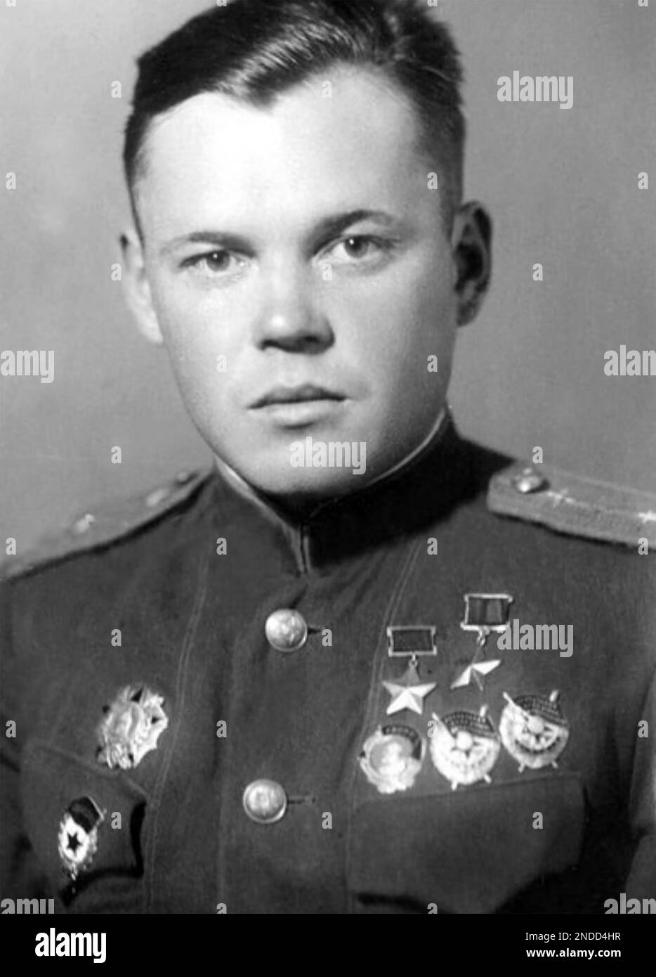 GRIGORY RECHKALOV (1920-1990) One of the highest scoring Soviet fighter pilots of WW2 Stock Photo