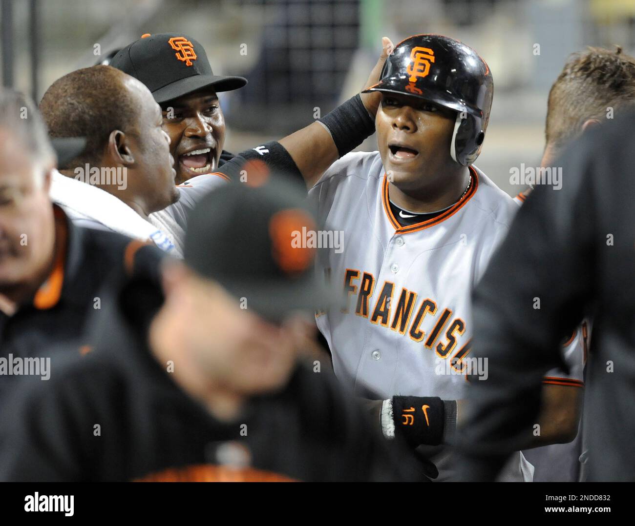 San Francisco Giants Edgar Renteria grounded out to shortstop in the 1st  inning against the San Diego Padres during game 1 at Petco Park San Diego  CA. Padres won 3-2. (Credit Image: ©