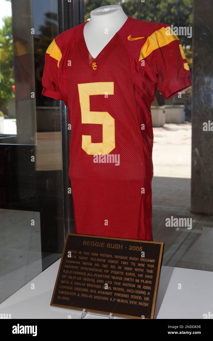 University of Southern California s Reggie Bush football jersey is