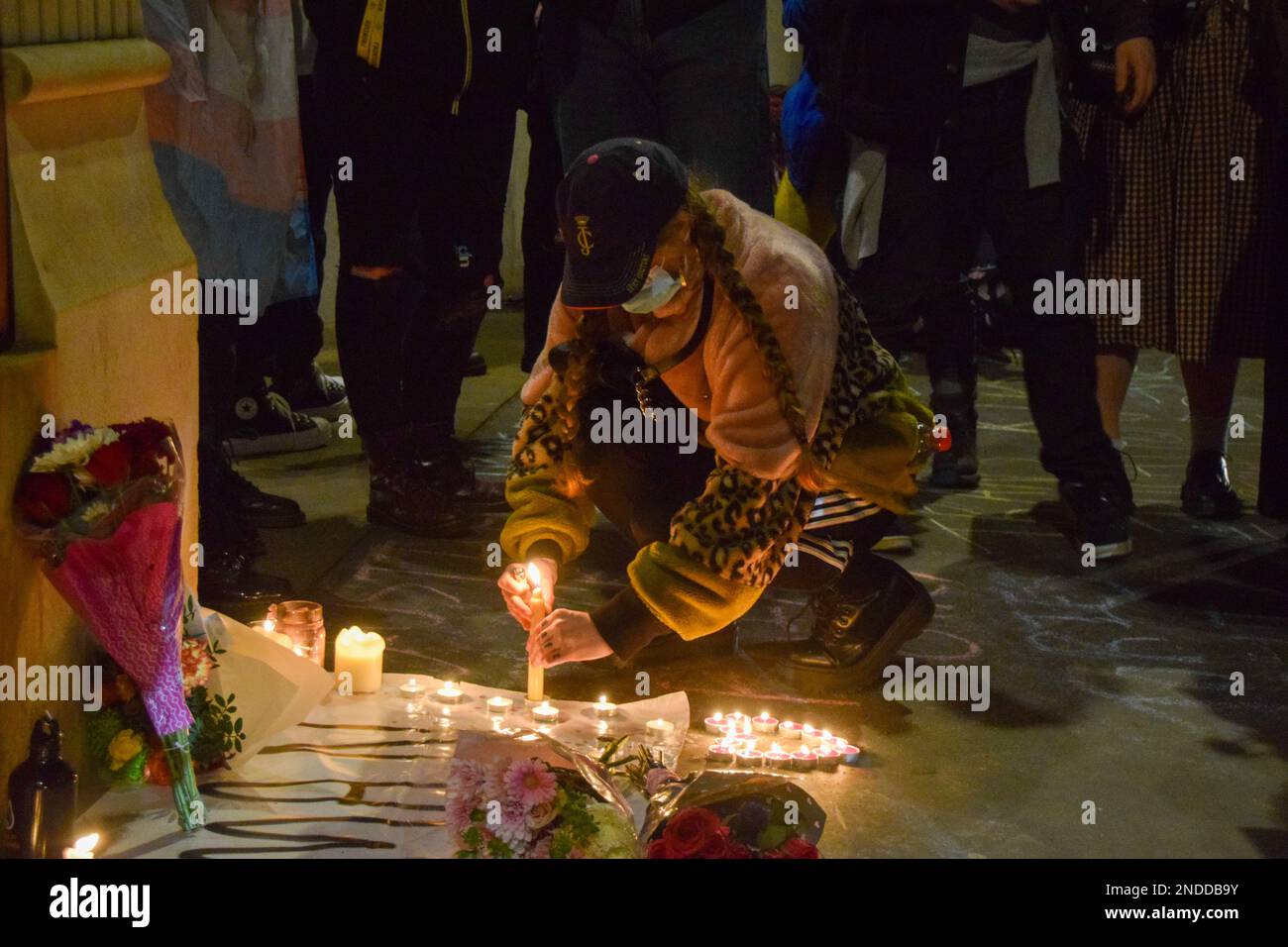 London, England, UK. 15th Feb, 2023. Vigil for murdered girl Brianna ...