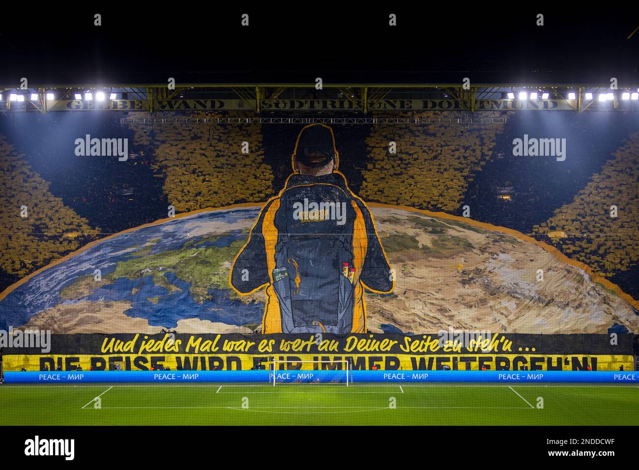 Dortmund Germany 15th Feb 2023 Choreo Bvb Borussia Dortmund Fc Dortmund Germany 15th Feb 2023 Choreo Bvb Borussia Dortmund Fc
