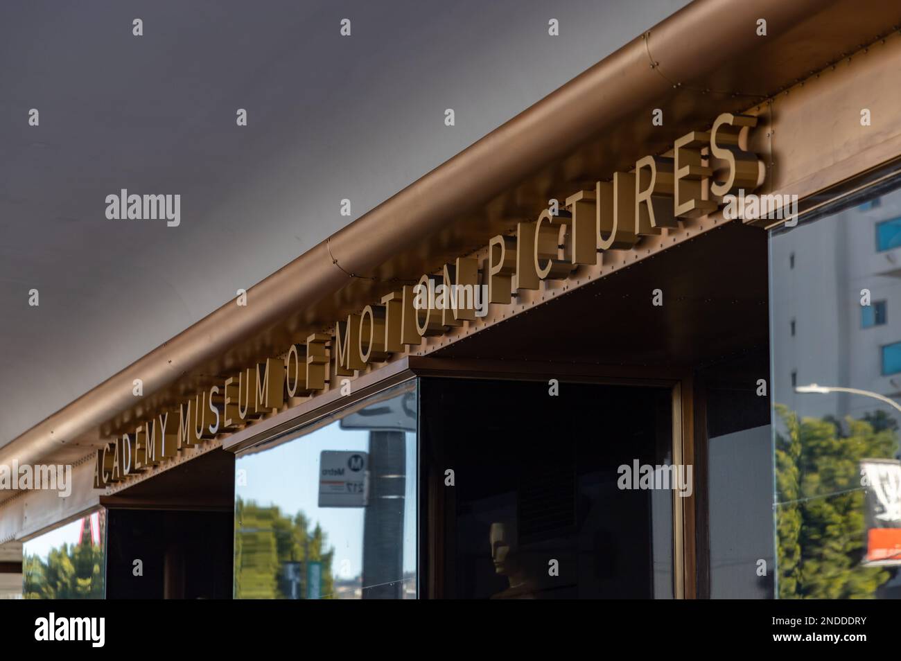 A picture of the sign at the Academy Museum of Motion Pictures Stock ...