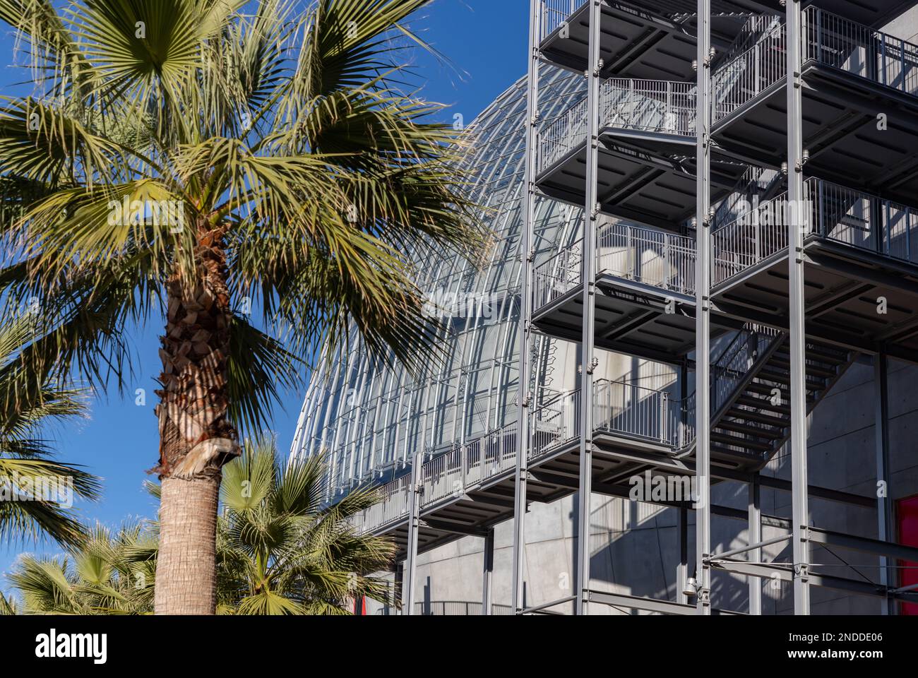 A picture of the large dome of the Academy Museum of Motion Pictures ...