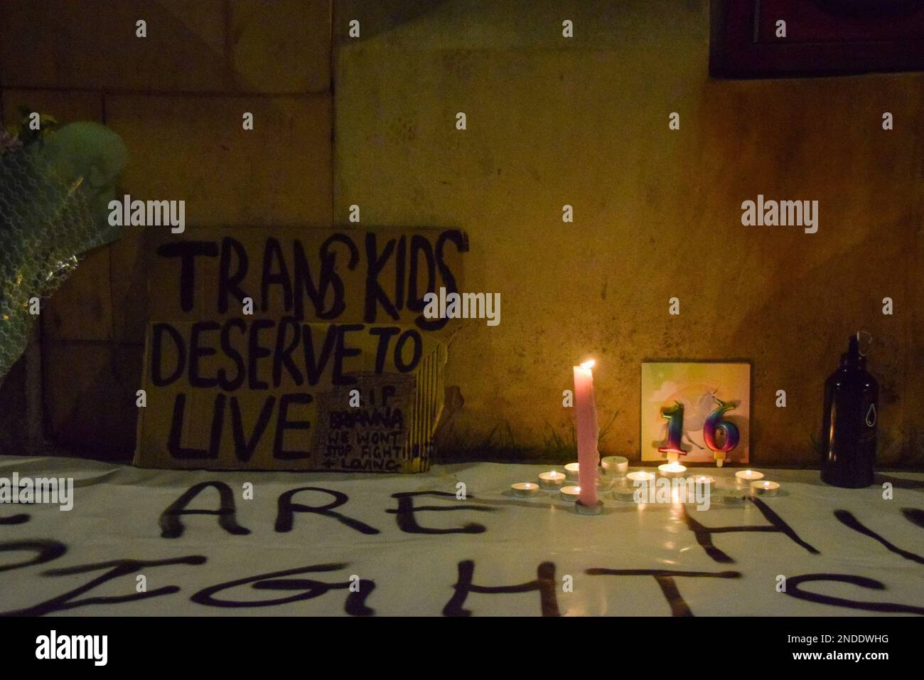 London, England, UK. 15th Feb, 2023. Vigil for murdered girl Brianna ...
