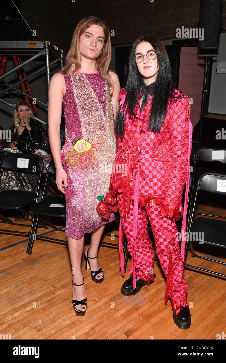 Toby Marlow and Lucy Moss attend the Wiederhoeft FW23 Runway Show