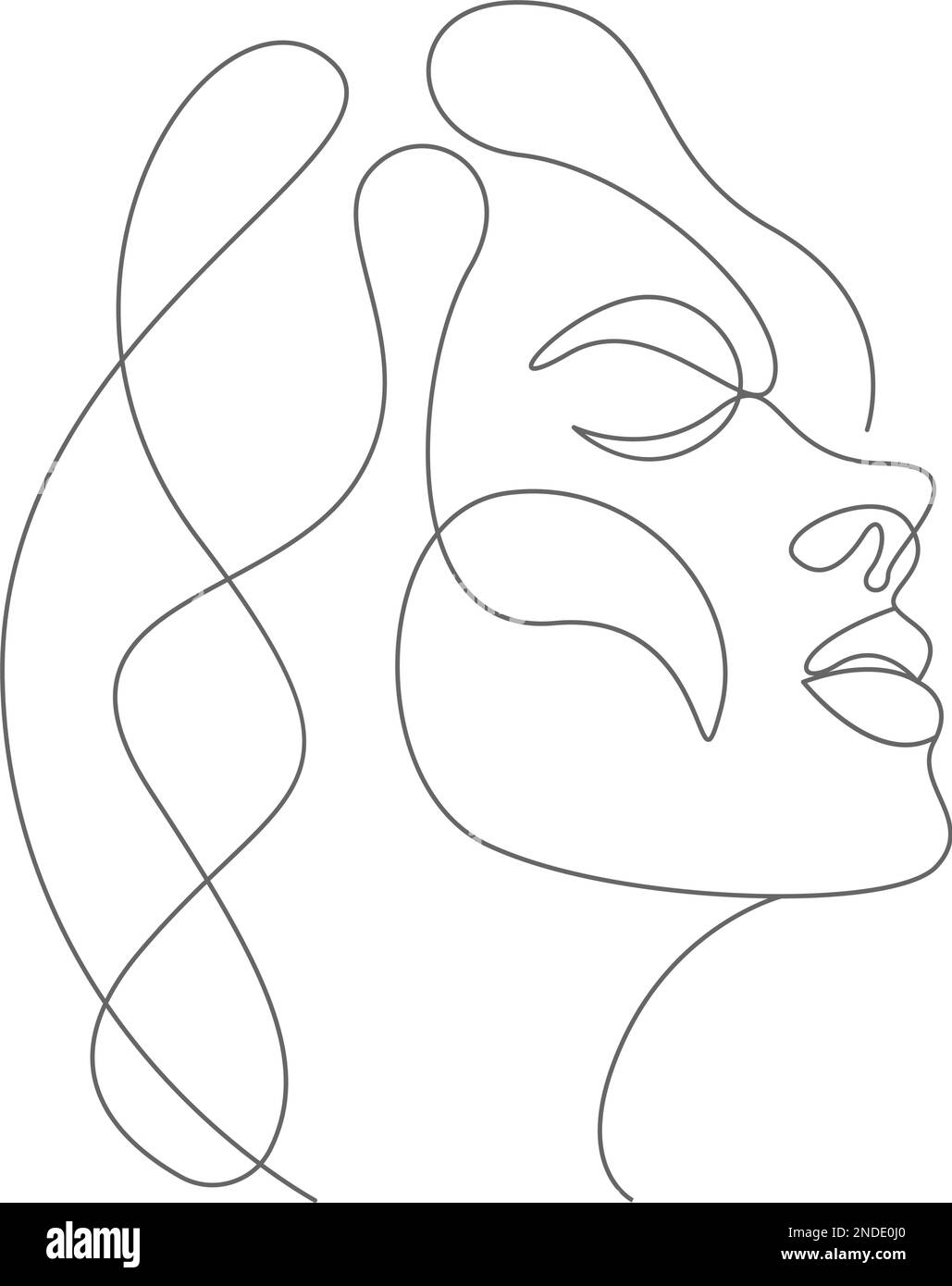 Woman face line art icon design illustration Stock Vector Image & Art ...