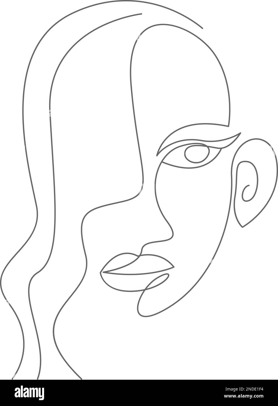 Woman face line art icon design illustration Stock Vector Image & Art ...