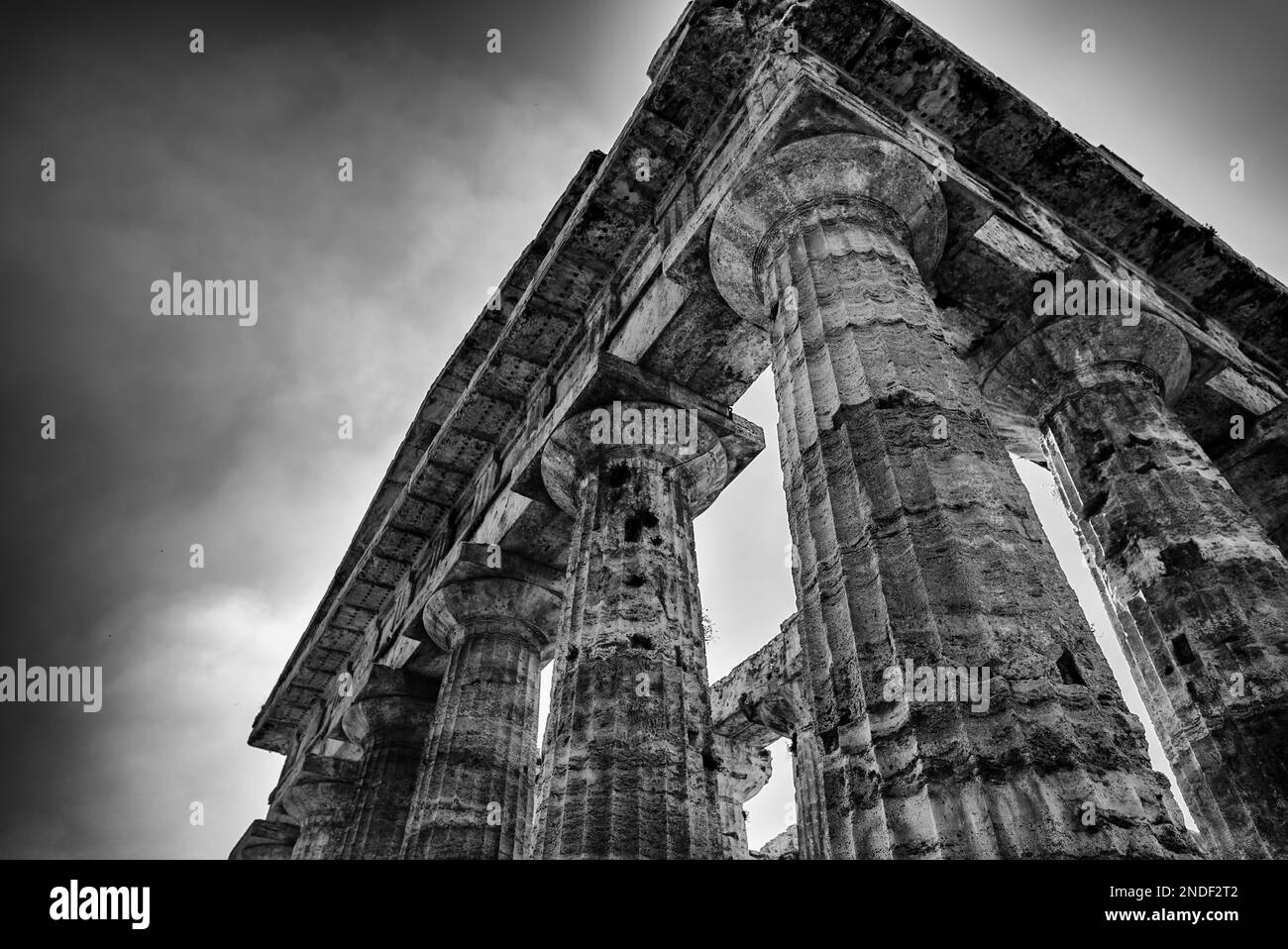 Second Temple of Hera in Paestum, Italy. Stock Photo