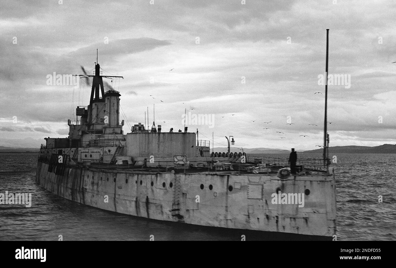 HMS Centurion target ship guided by wireless on Jan. 23, 1935. (AP ...