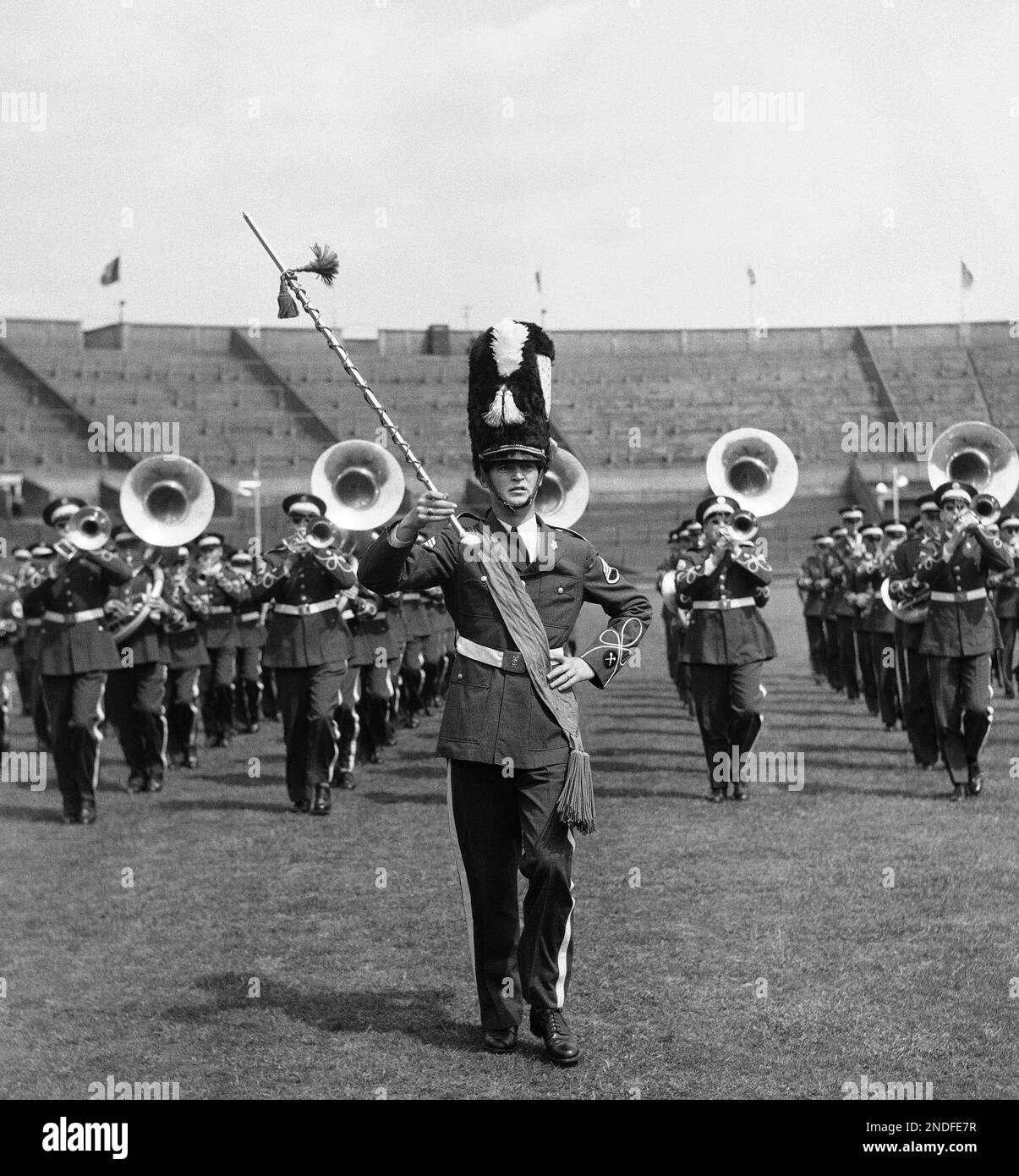 The drum major of the State U.S. Army band wore this very decorative