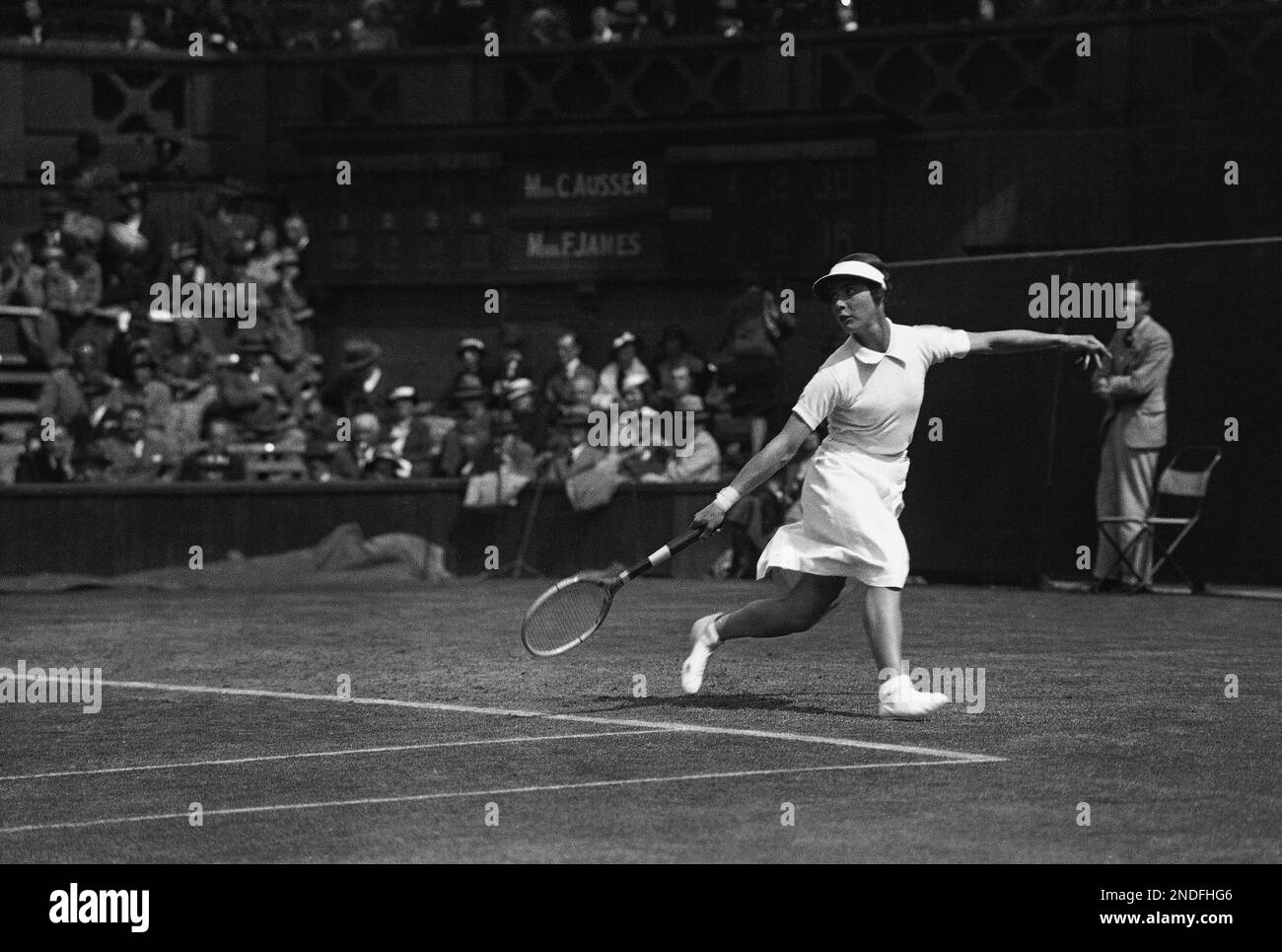 Cilly German tennis player Cilly Aussem in play against Miss F. James, unseen ...