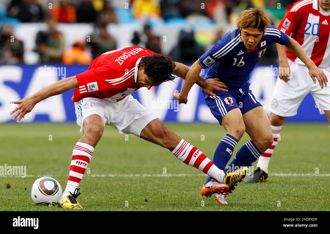 Paraguay's Roque Santa Cruz during the 2010 FIFA World Cup South Africa 1/8  of final Soccer match, Paraguay vs Japan at Loftus Versfeld football  stadium in Pretoria, South Africa on June 29