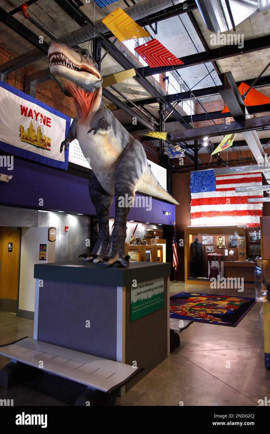 A Tyrannosaurus Rex model is on display at the Detroit Children's