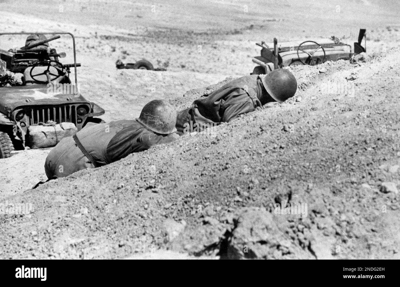 American soldiers attached to a tank destroyer until in Tunisia, April