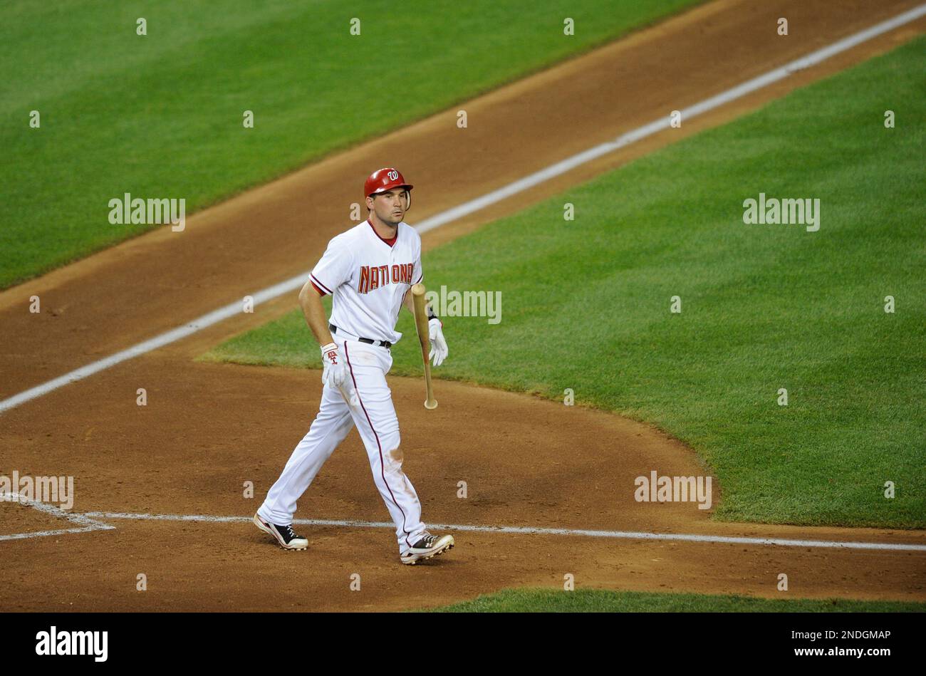 Washington Nationals' Ryan Zimmerman walks into the dugoutbefore a National  League wild card baseball game against the Milwaukee Brewers, Tuesday, Oct.  1, 2019, in Washington. (AP Photo/Patrick Semansky Stock Photo - Alamy