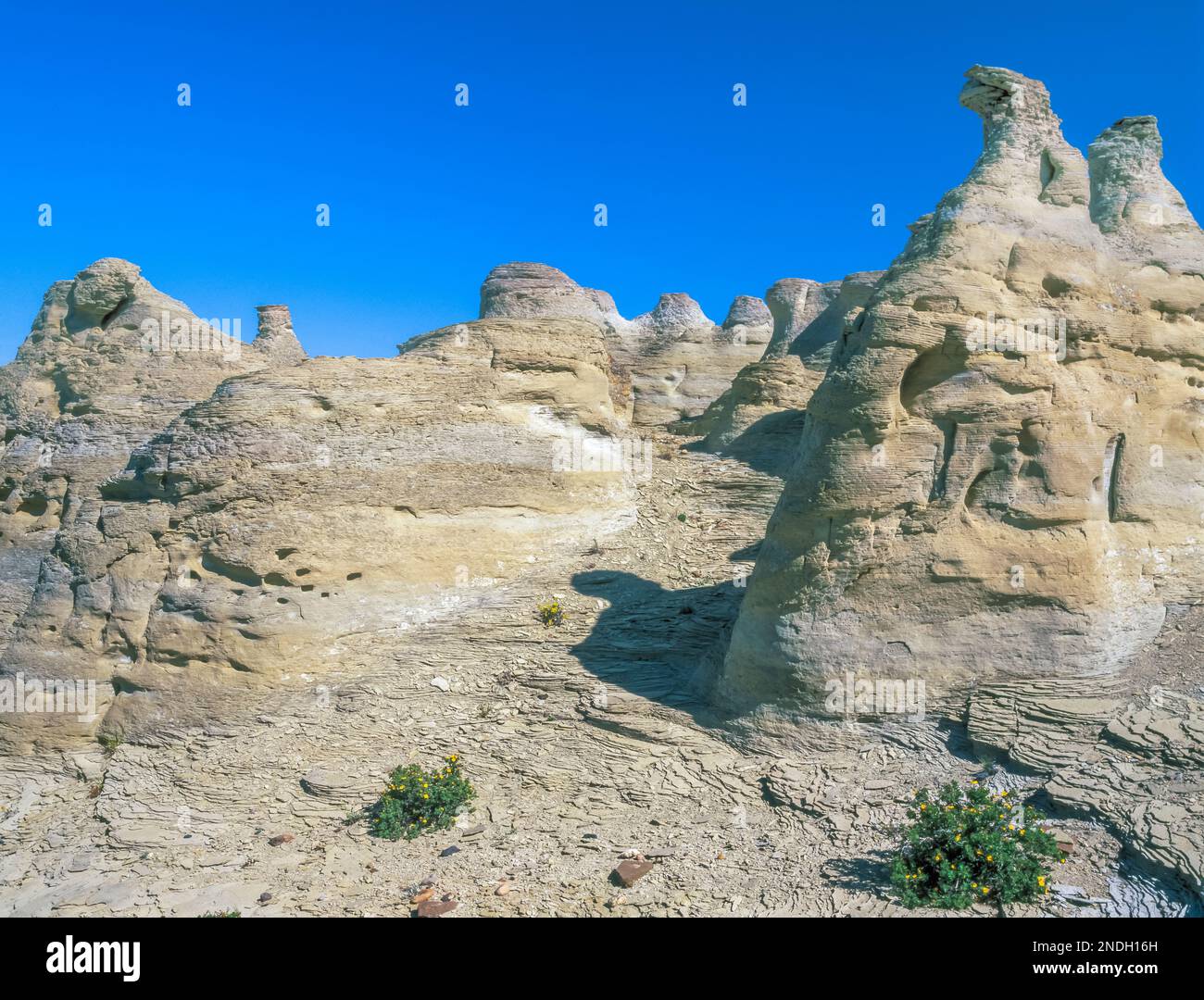 sandstone hoodoos near valier, montana Stock Photo