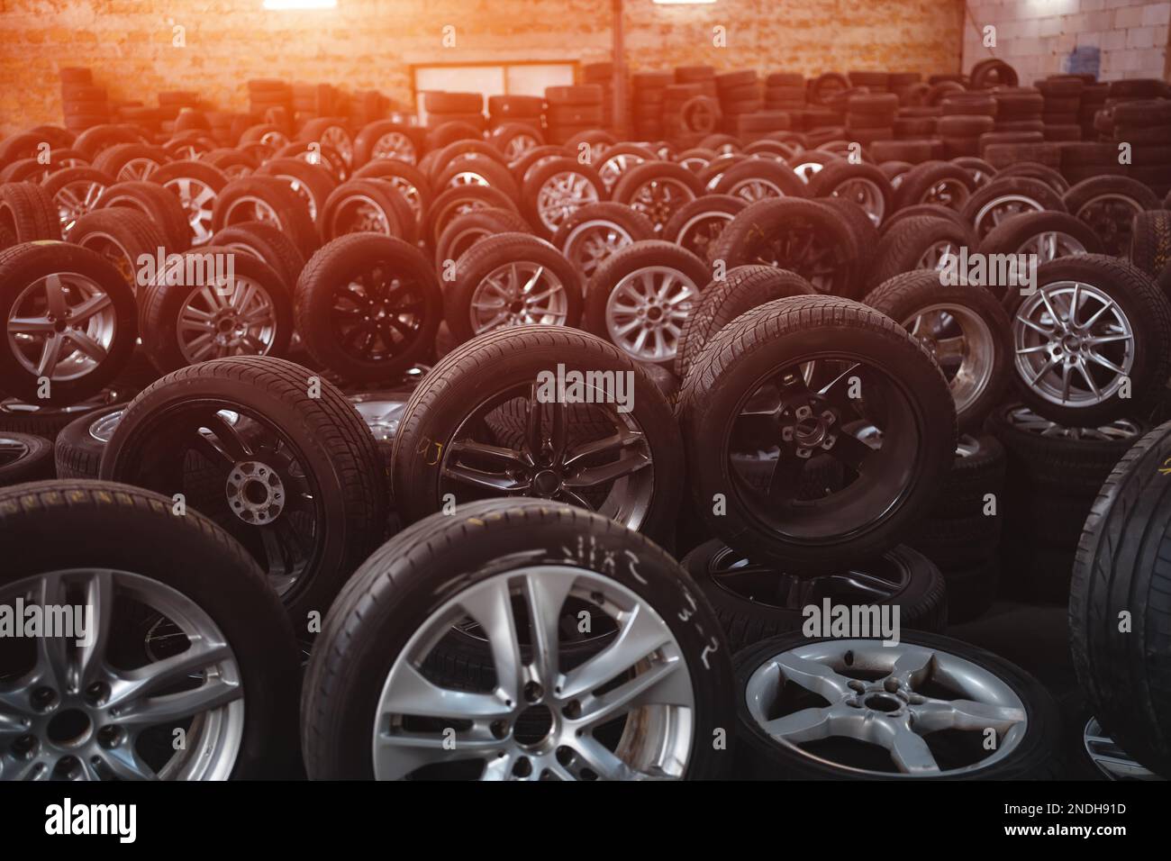 car tires in automobile store Stock Photo Alamy