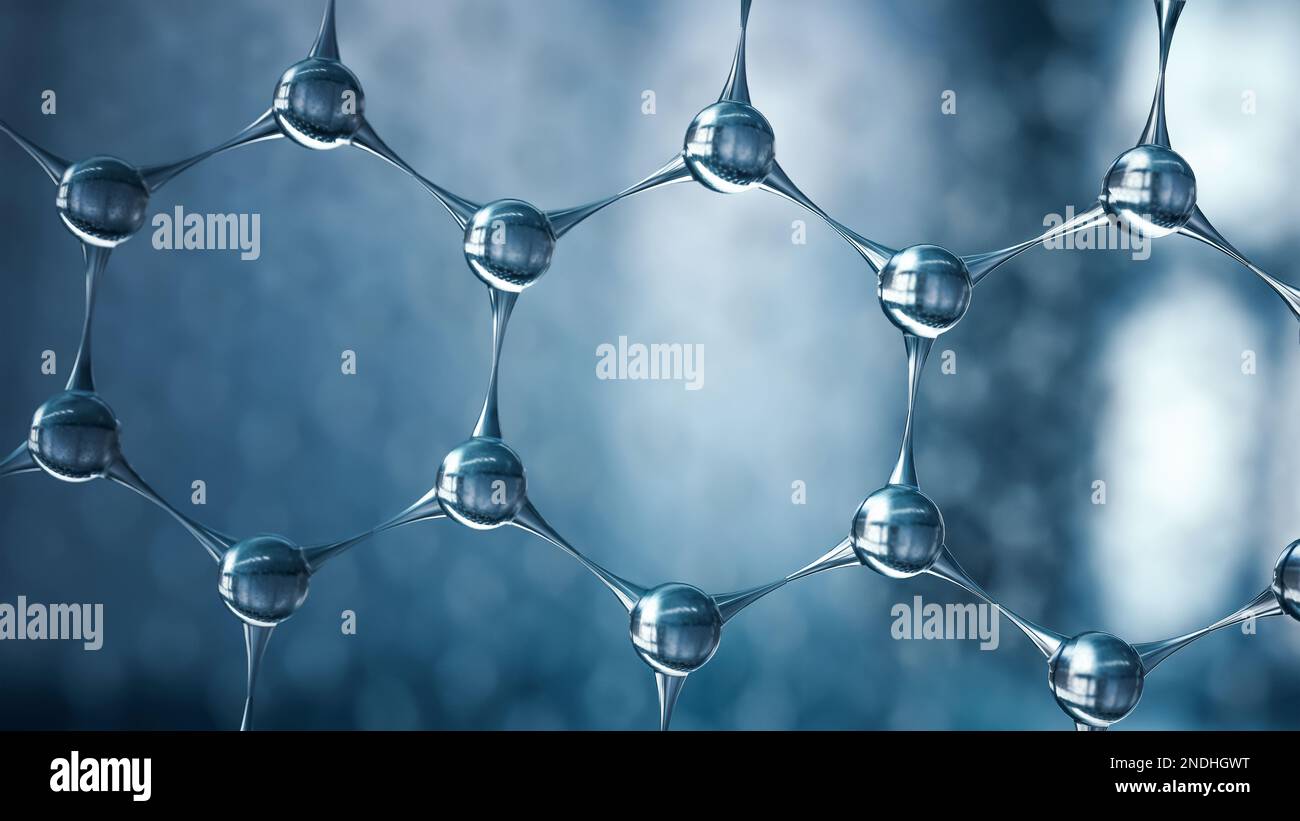 3D molecular or atomic structure with a scientific or technology focus. 3D illustration Stock Photo