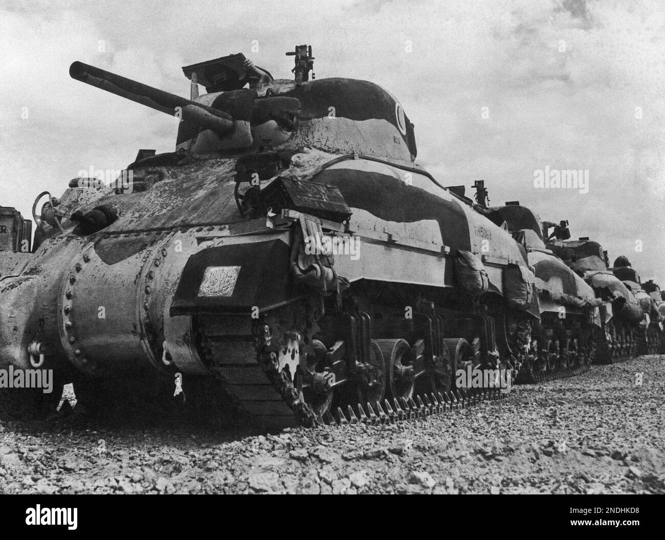 “General Sherman” U.S. built 30-ton tanks, which have been in action ...